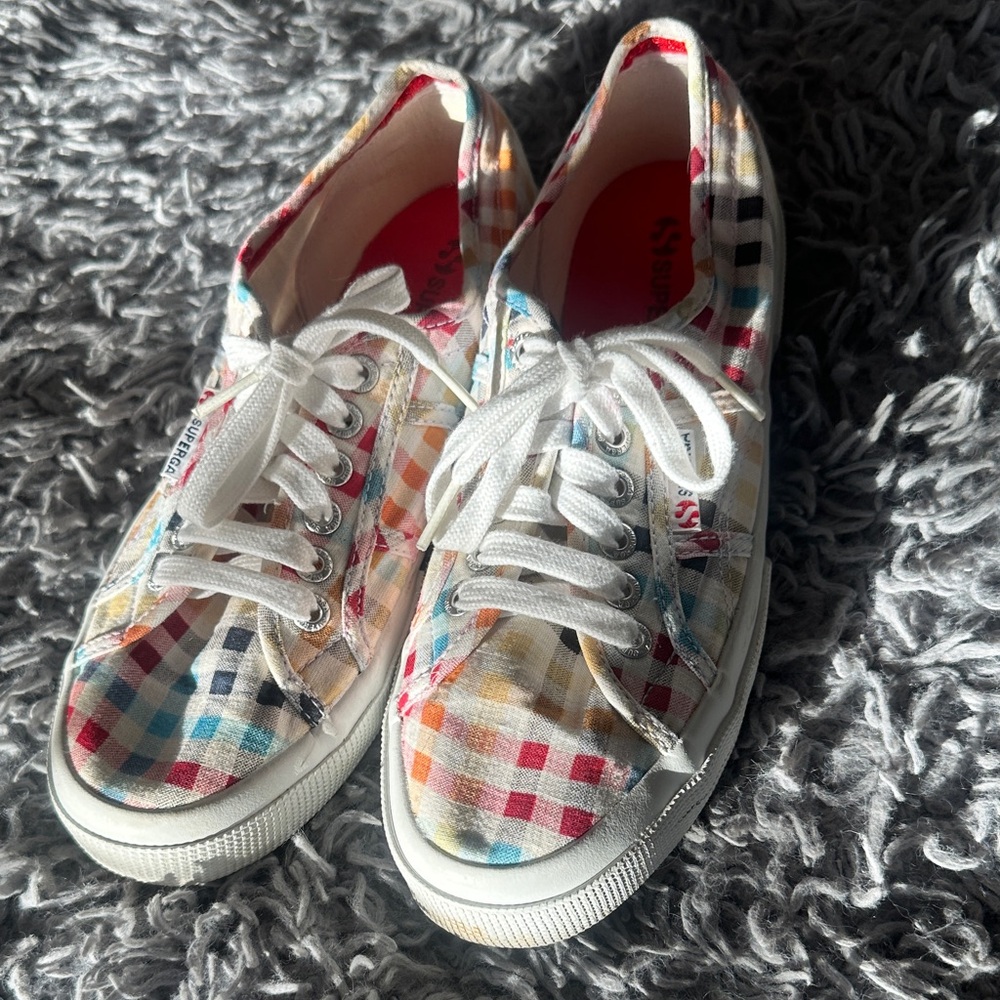 Superga Multicolor Checkered Sneakers